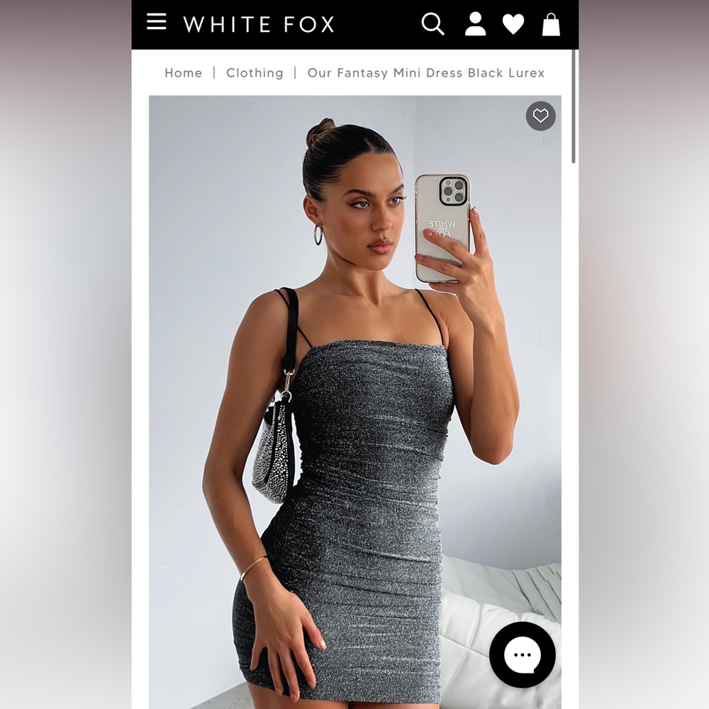 White Fox Size S | Our Fantasy Mini Dress Black Lurex